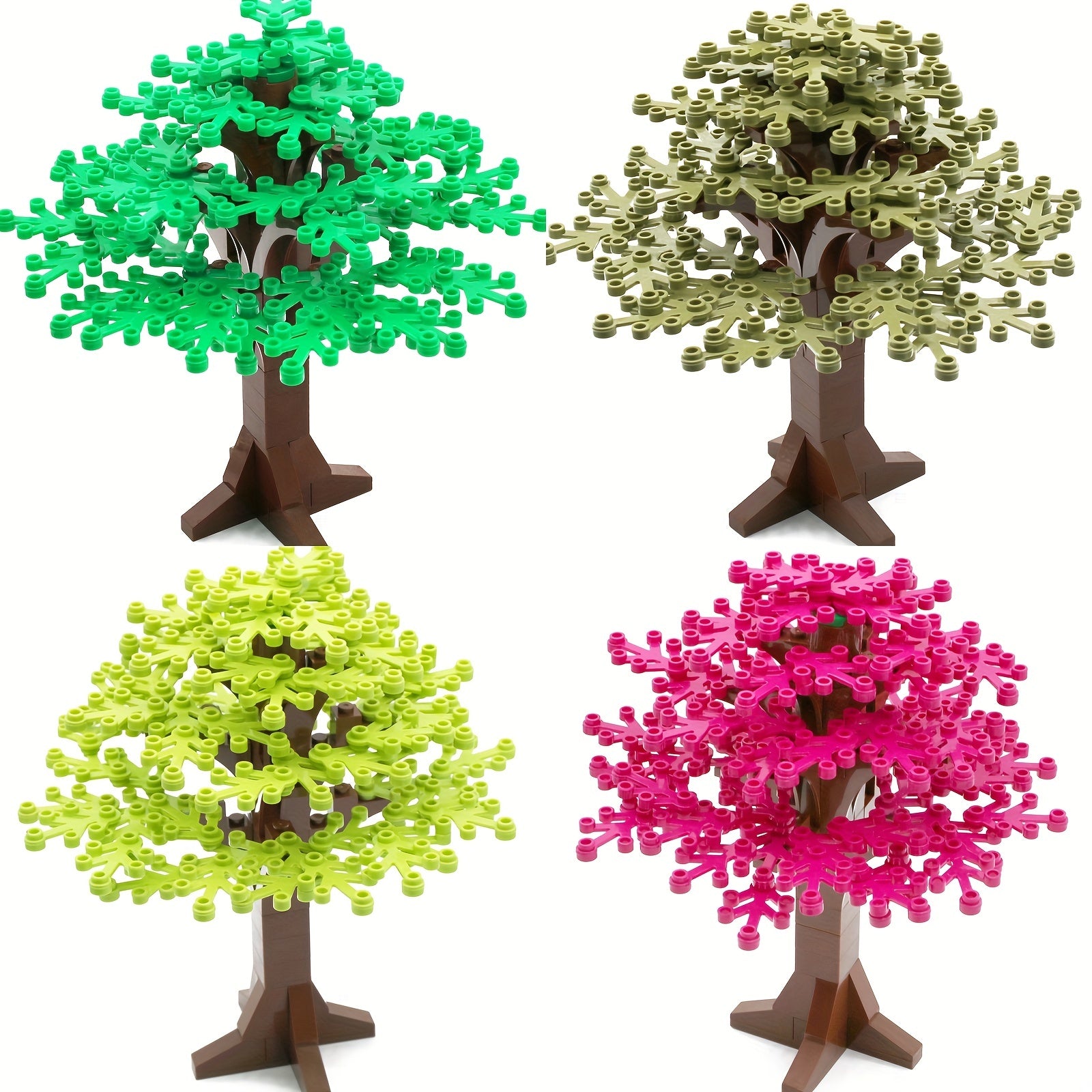 90pcs Building Blocks Tree Set DIY MOC City Street View Road Garden Jungle
