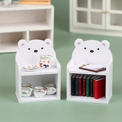 1:12 Little Bear Bookshelf Dollhouse Desk Shelf Furniture