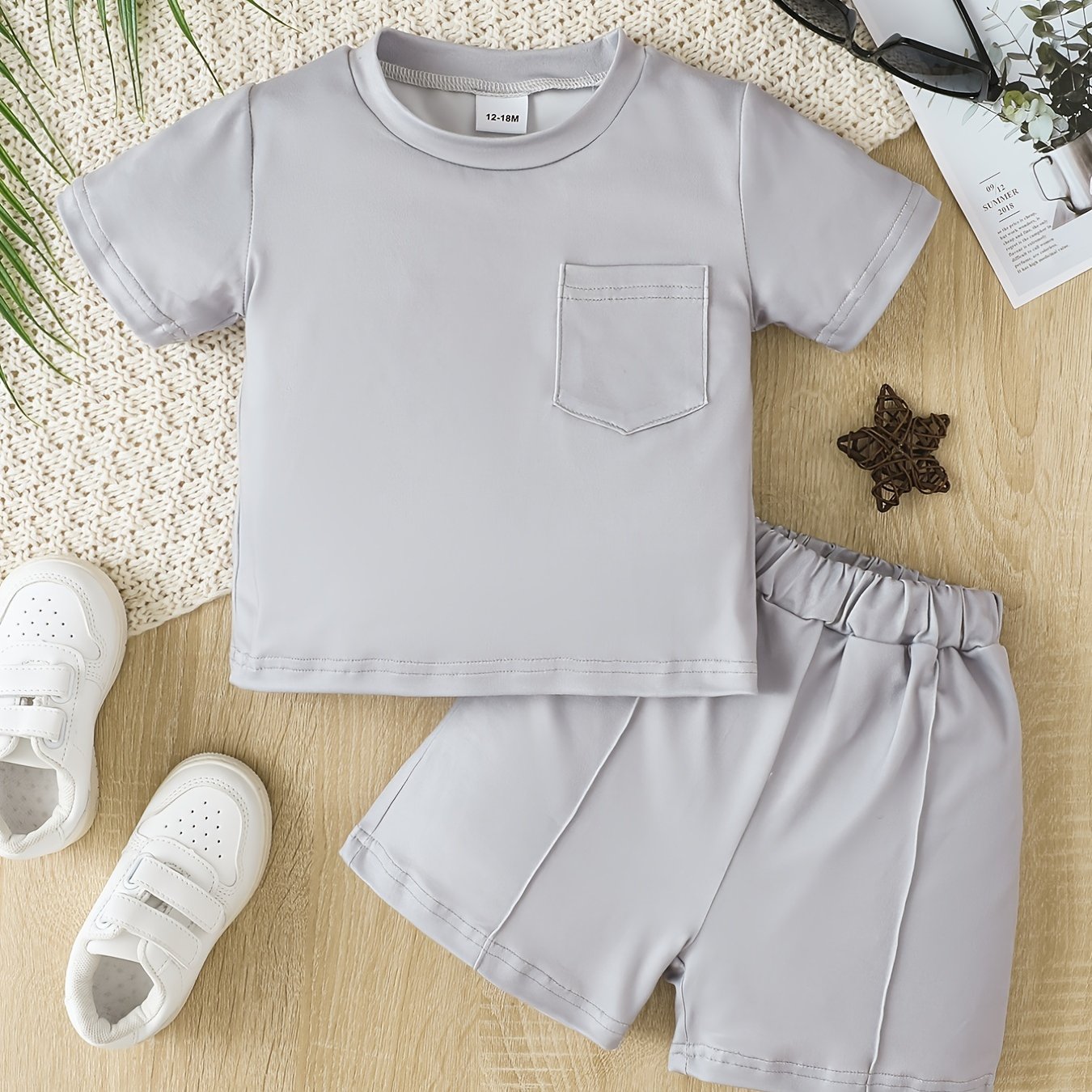 2pcs Baby Boys Casual T shirt & Shorts Set For Summer
