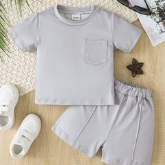 2pcs Baby Boys Casual T shirt & Shorts Set For Summer