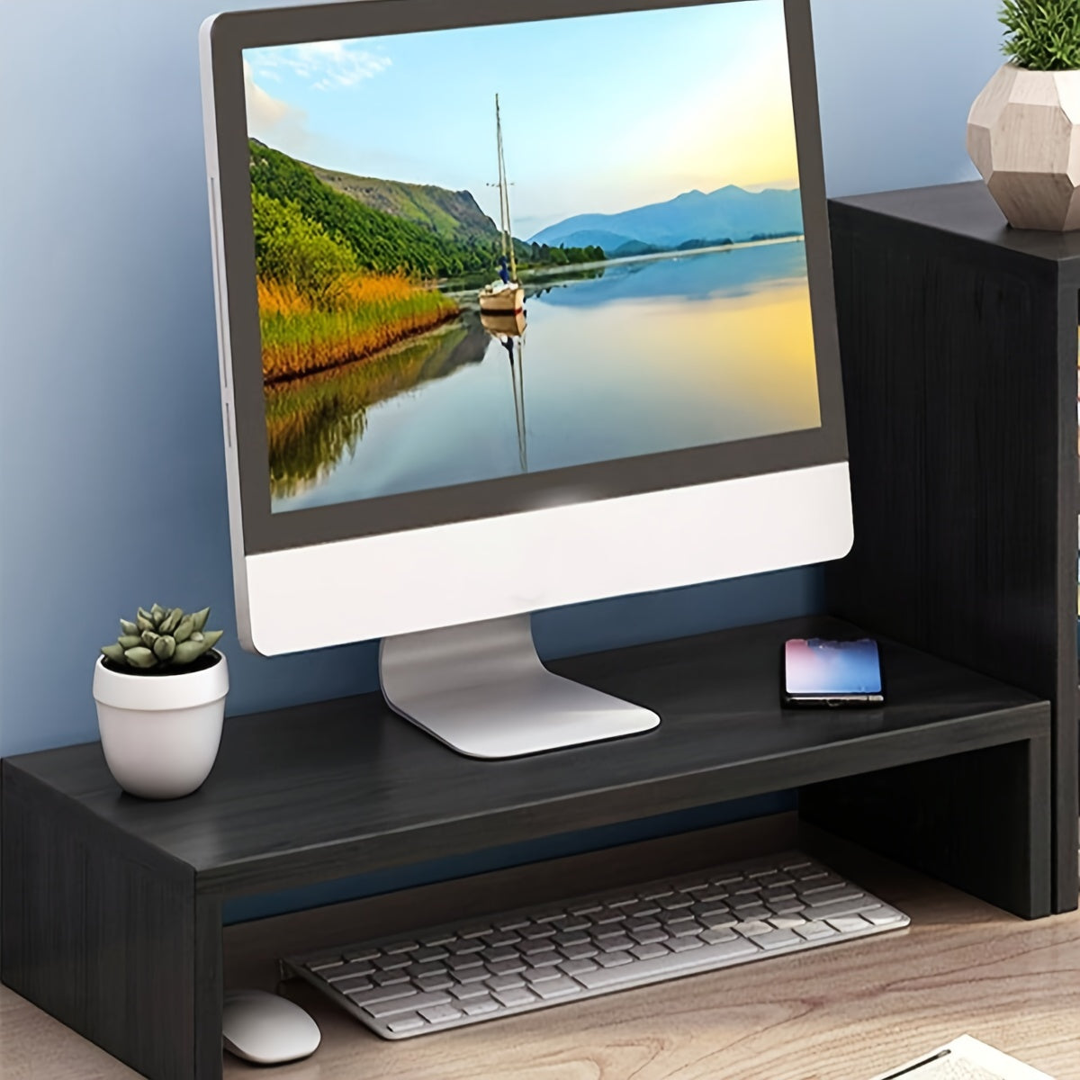 Office Monitor Stand Heightening Rack Desktop Storage Bookshelf