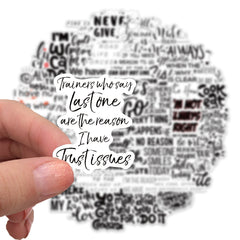 50 Inspiring English Phrases Waterproof Stickers