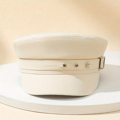 Y2K Retro Navy Newsboy Hat Women's Octagonal Cap