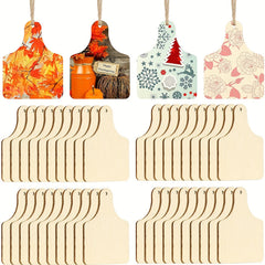 40pcs Wooden Rustic Hang Tags DIY Wooden Blank Tag Crafts Painting