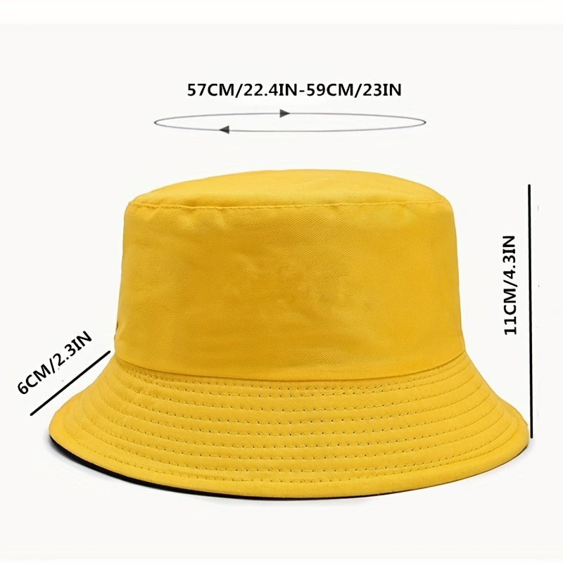 Embroidered Unisex Couple Bucket Hat Lightweight Sunscreen Fisherman Cap