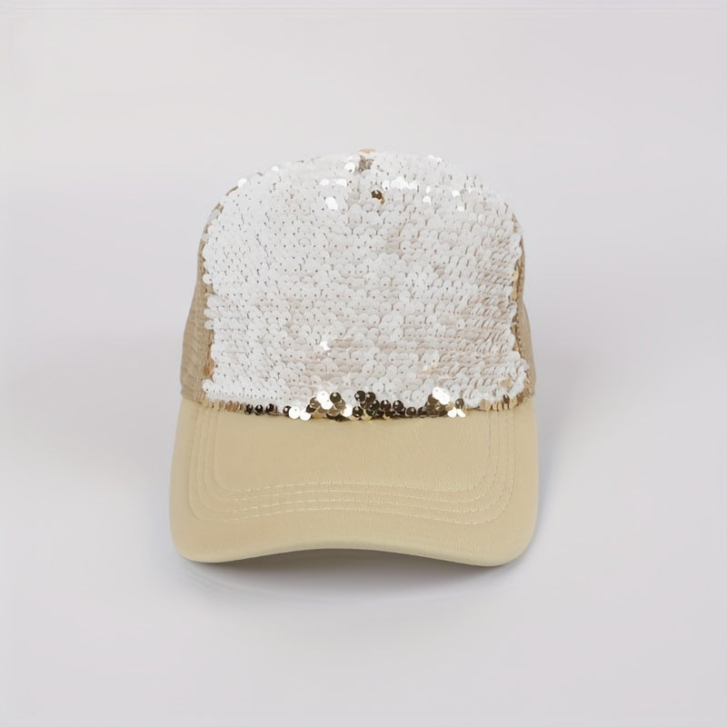 Magic Sequin Cotton Adjustable Summer Mens Peaked Cap