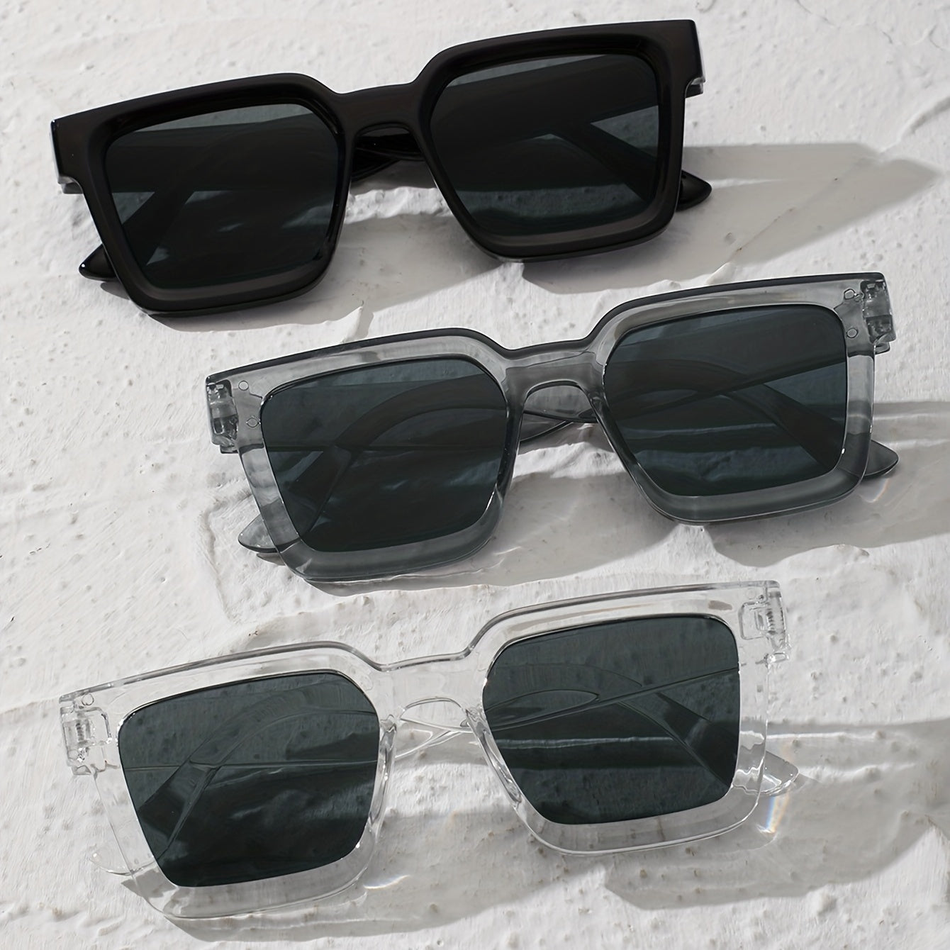3 Pairs Square Sunglasses Anti Glare UV400