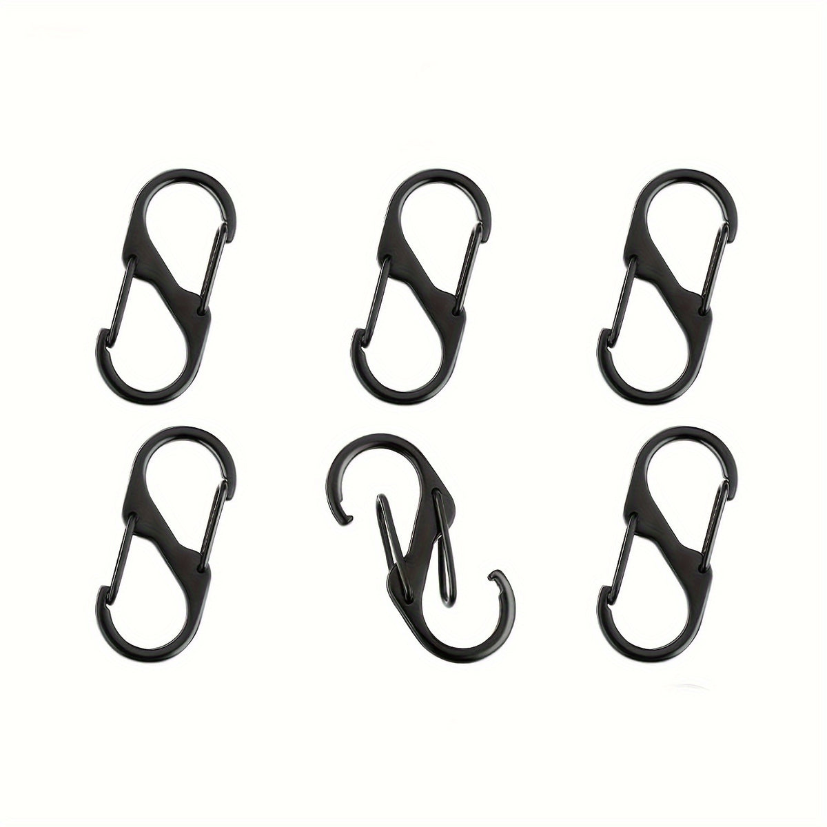 6pcs Carabiner Buckle Clip Snap Hook Keychain For Outdoor Sports