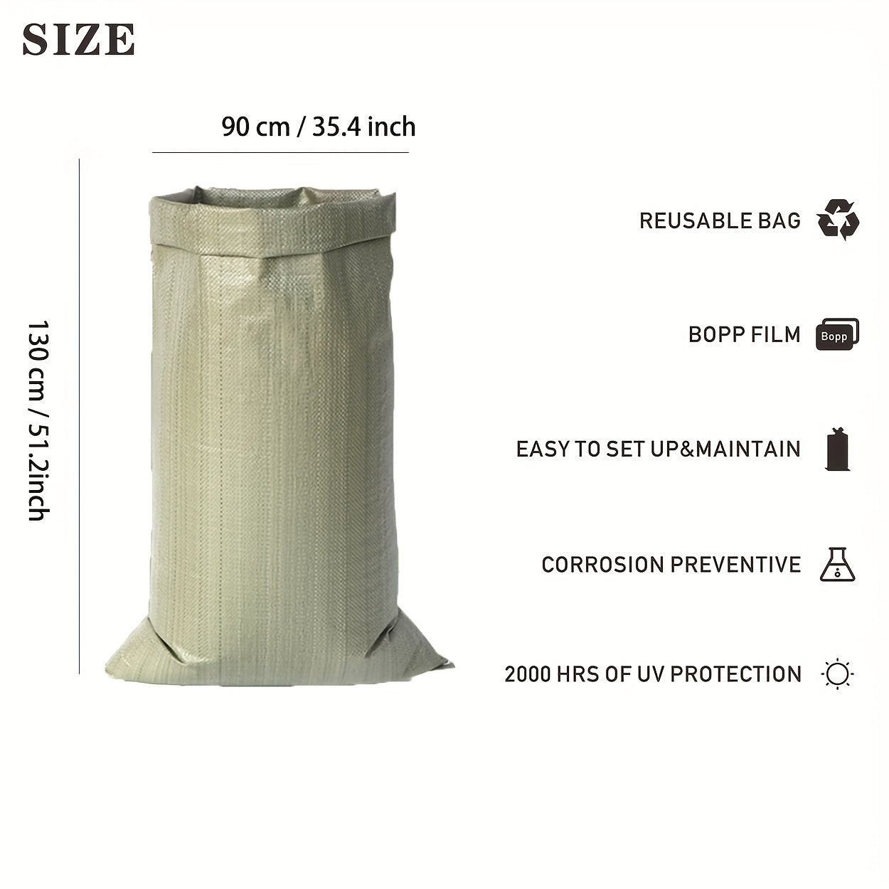 10pc Military Green Sandbags UV Protection & Ties Various Sizes