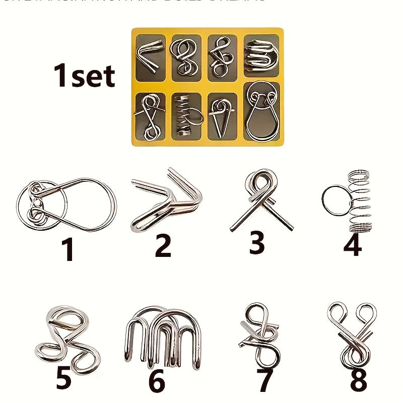 Golden Disassembly Rings Set for Adults & Elderly - Luban Lock Toy