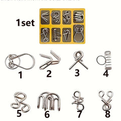 Golden Disassembly Rings Set for Adults & Elderly - Luban Lock Toy
