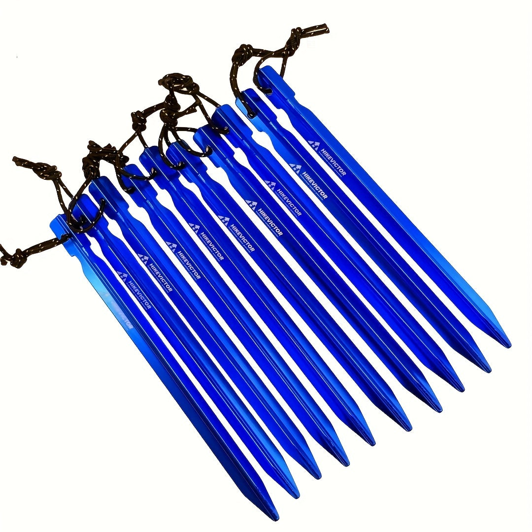 10pcs Aluminum Tent Pegs Wind Rope Nail for Camping