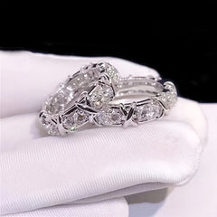 Golden Hip hop Ring Men's And Women's Zircon Punk Wedding Ring Jewelry