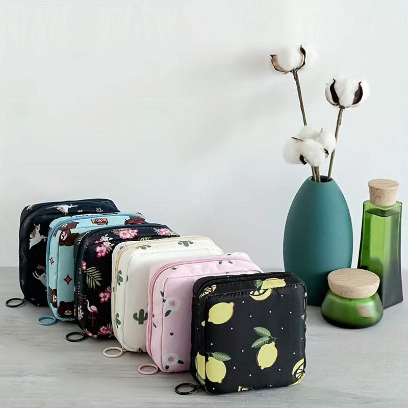 Floral Print Coin Purse Sanitary Napkin Storage Bag
