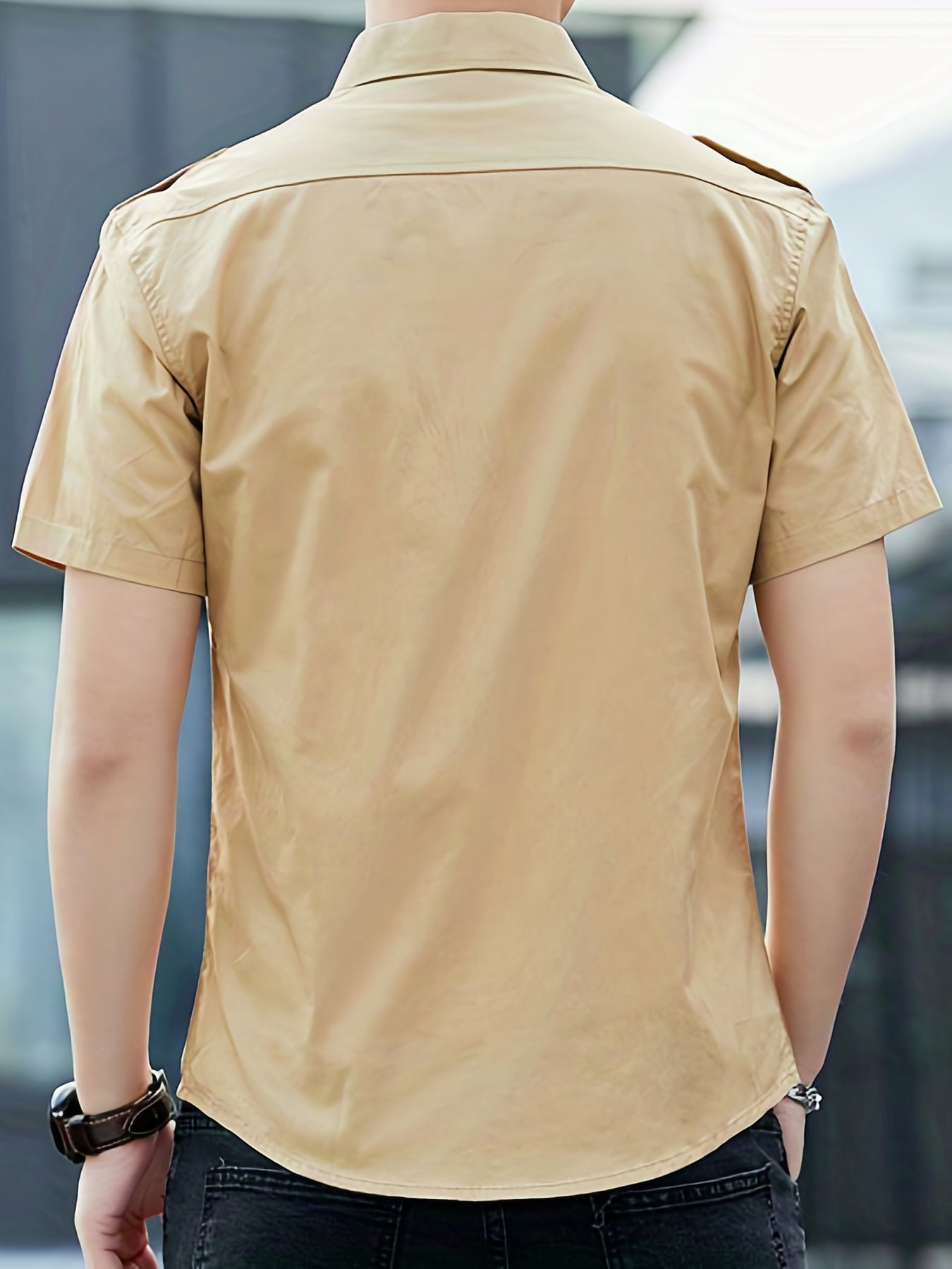 Men's Chest Pocket Short Sleeve Shirt Casual Comfy Shirt For Summer