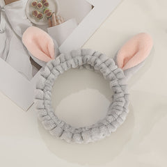 Plush Cat Ears Headband for Women Spa Hairband