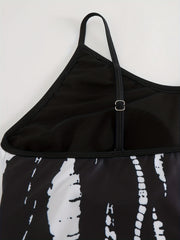  Tie Dye Cami Tankini Set Women's Swimwear