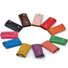 Leather Key Holder Bag Car Keychain Wallet Cover
