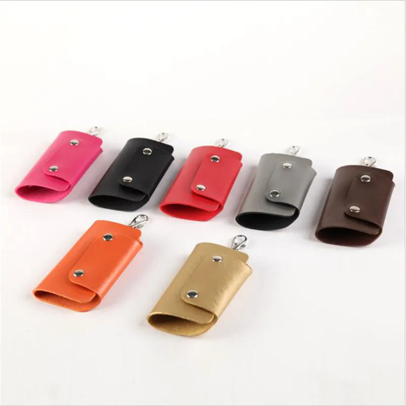 Leather Keychain Car Key Holder Bag Wallet Cover