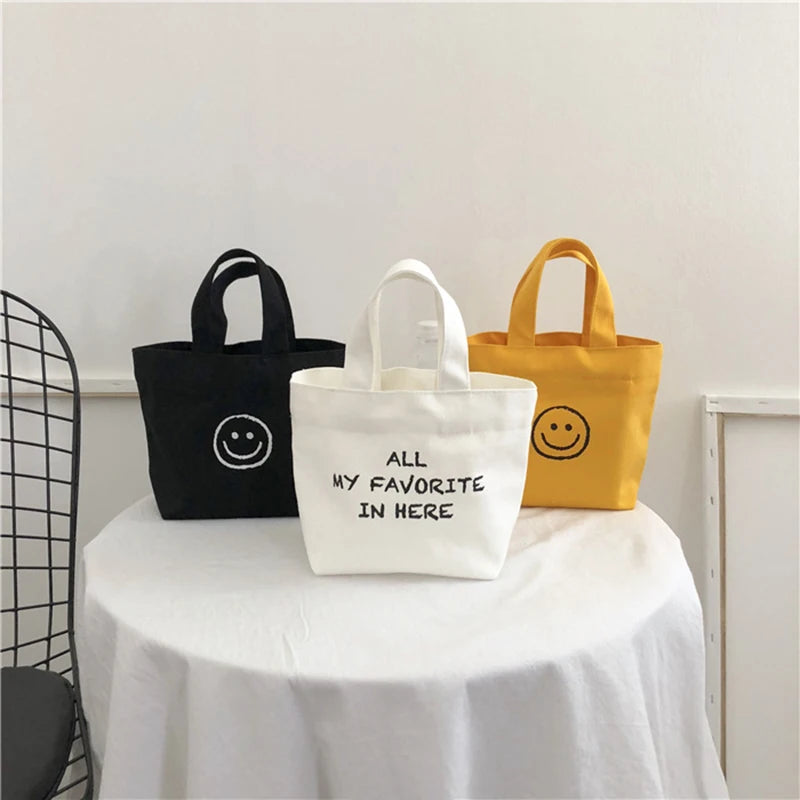 Smile Face Mini Shopping Bag Lady Purse Handbag