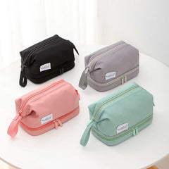 Women Large Two-Layer Waterproof Makeup Bag Travel Beauty Organizer