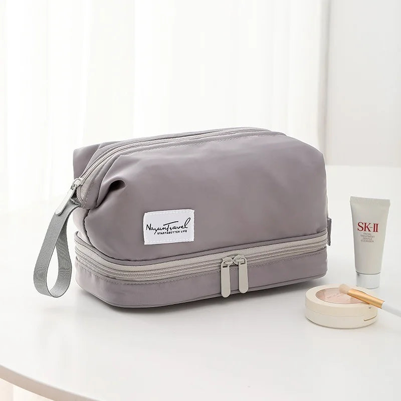 Women Large Two-Layer Waterproof Makeup Bag Travel Beauty Organizer