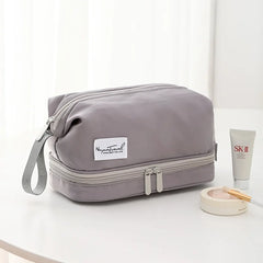 Women Large Two-Layer Waterproof Makeup Bag Travel Beauty Organizer