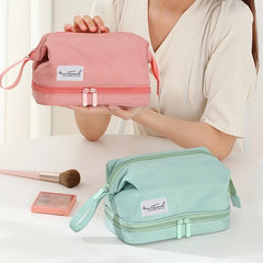 Women Large Two-Layer Waterproof Makeup Bag Travel Beauty Organizer