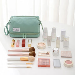 Women Large Two-Layer Waterproof Makeup Bag Travel Beauty Organizer