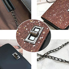Women Shoulder Crossbody Bag Sequin Chain for Mobile Phone Party