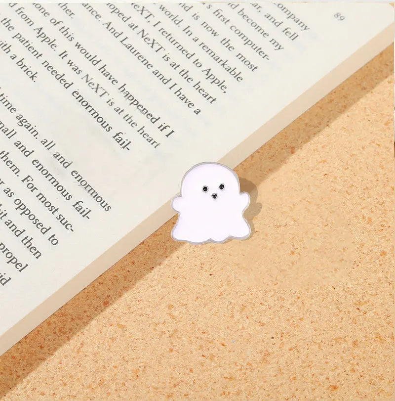 10 PCS Ghost Enamel Pins Happy Boo Brooches Goth Gothic Metal Badges
