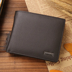 Real Cowhide Business Mens Wallet Short Wallet Portefeuille Homme