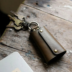Leather Key Wallet Car Key Organizer Zipper Keys Case Bag