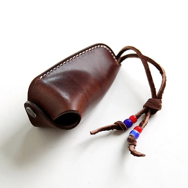 Leather Key Wallet Pouch Men Car Key Case Holder