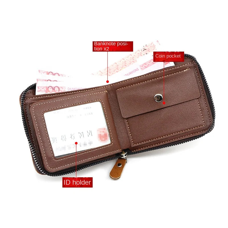 Real Cowhide Men Wallets Short Wallets Portefeuille Homme Solid