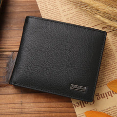 Men's Real Cowhide Leather Wallet Short Portefeuille Homme
