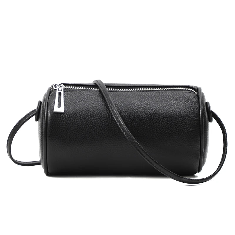 Leather Round Crossbody Bag Women Mini Shoulder Bags