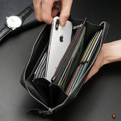 RFID Anti-theft Leather Men's Wallet Clutch Bag