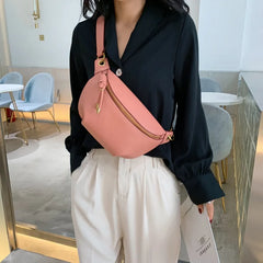 Leather Women Waist Bags Chain Belt Crossbody Bag Bolsa Feminina