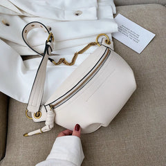 Leather Women Waist Bags Chain Belt Crossbody Bag Bolsa Feminina