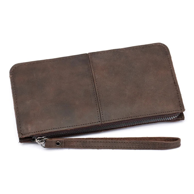 Vintage Leather Clutch Bag Business Wallet Handbag