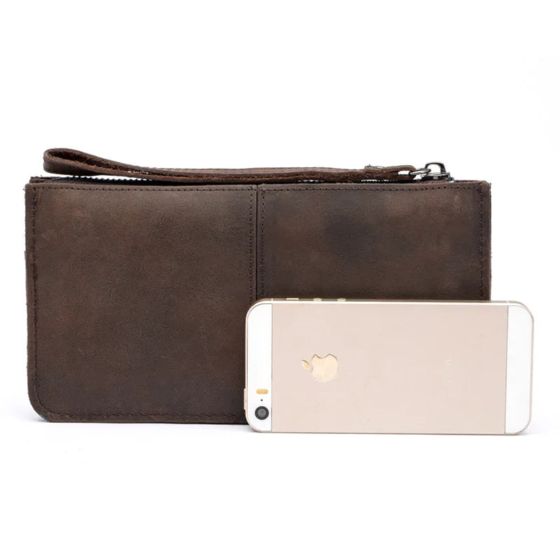 Vintage Leather Clutch Bag Business Wallet Handbag