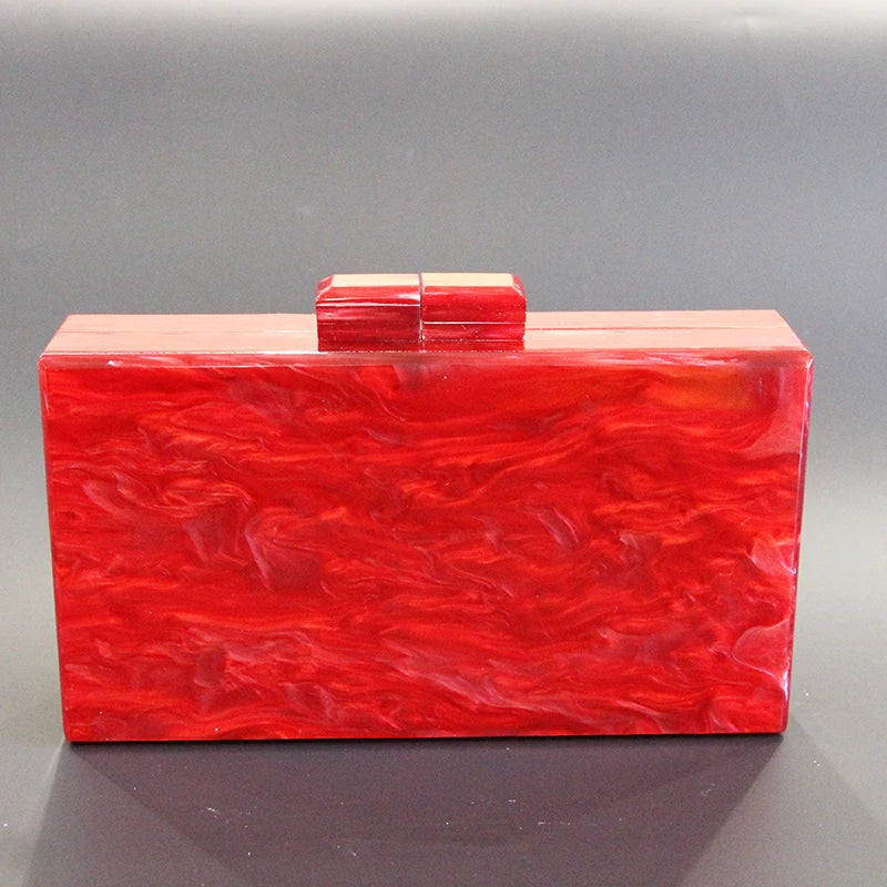 Hand Poured Acrylic Clasp Clutch Bag