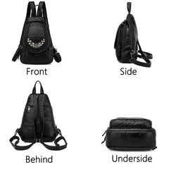 Sheepskin Travel Backpack Women Leather Mochila Feminina