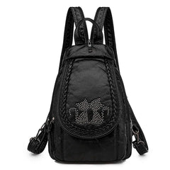 Sheepskin Travel Backpack Women Leather Mochila Feminina