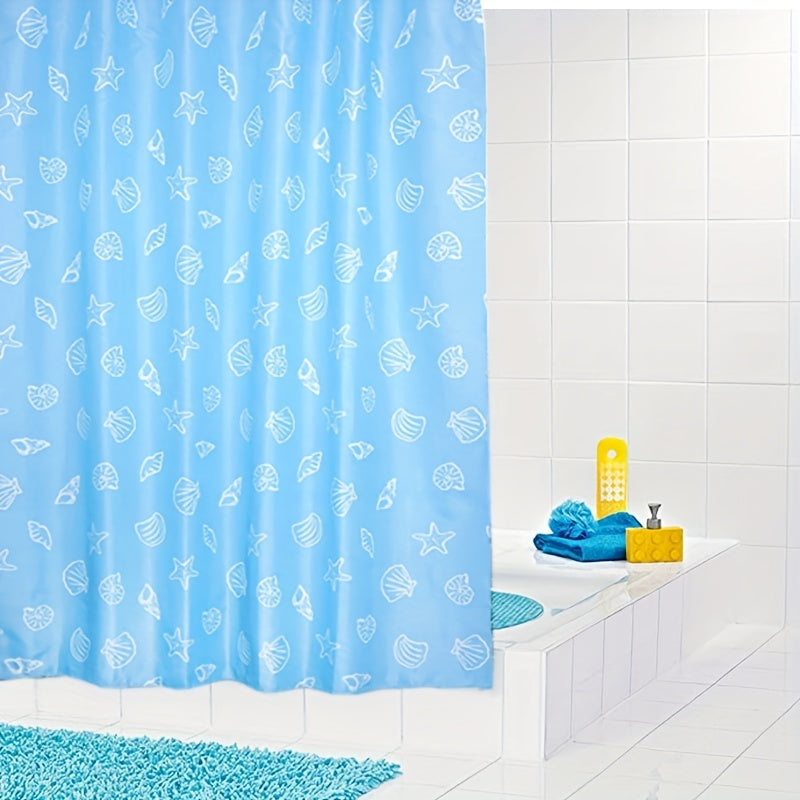 Ocean Shell Shower Curtain Set with Hooks