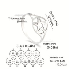 Stainless Steel Pentagram Symbol Ring for Men