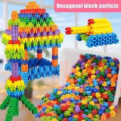 100-300pcs Hexagonal Building Blocks Educational Toys Shapes Logical Thinking