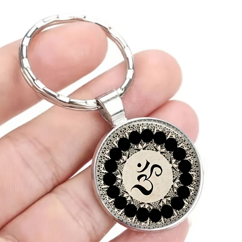 Om Time Gemstone Keychain