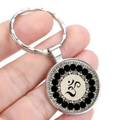 Om Time Gemstone Keychain